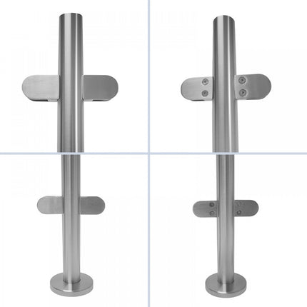 Stainless Steel Glass Balustrade 48.3mm Centre Post, 1100mm High, 316 Grade - Fast and free delivery from Gladwell Glass