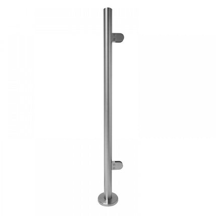 Stainless Steel Glass Balustrade 48.3mm End Post, 1100mm High, 316 Grade - Fast and free delivery from Gladwell Glass