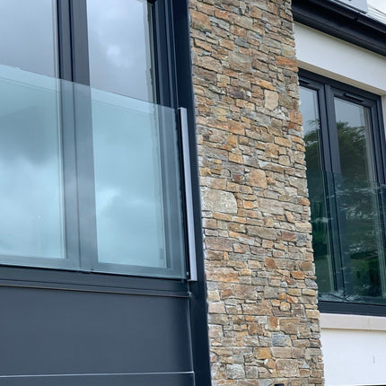 Juliet Balcony EASY GLASS VIEW, Brushed Aluminium - Gladwell Glass 