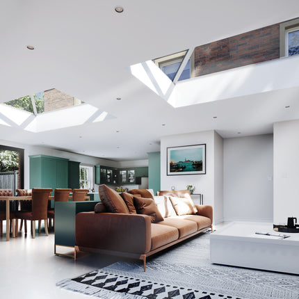 Interior view of a 4-pane Brett Martin Rooflight with fast delivery from Gladwell Glass